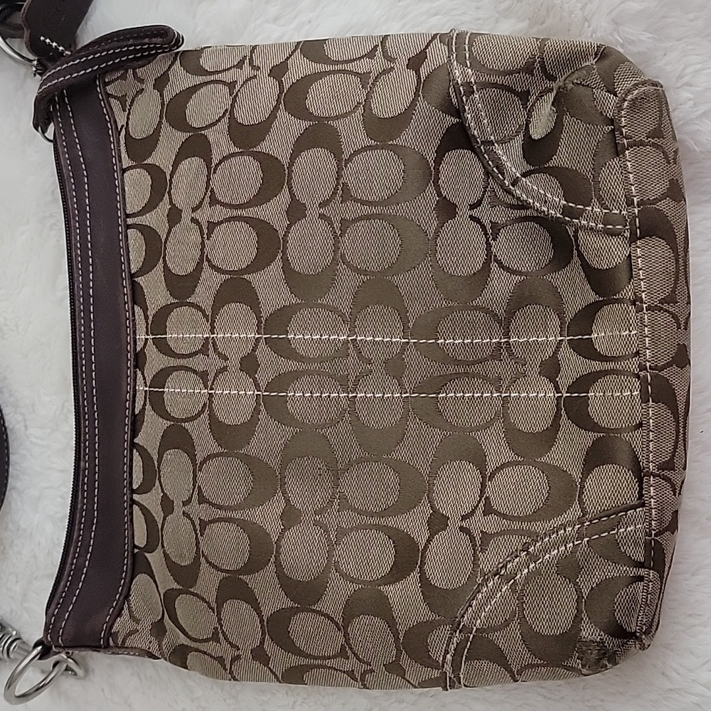 Coach Monogram Canvas Crossbody Bag Purse - Picture 12 of 16